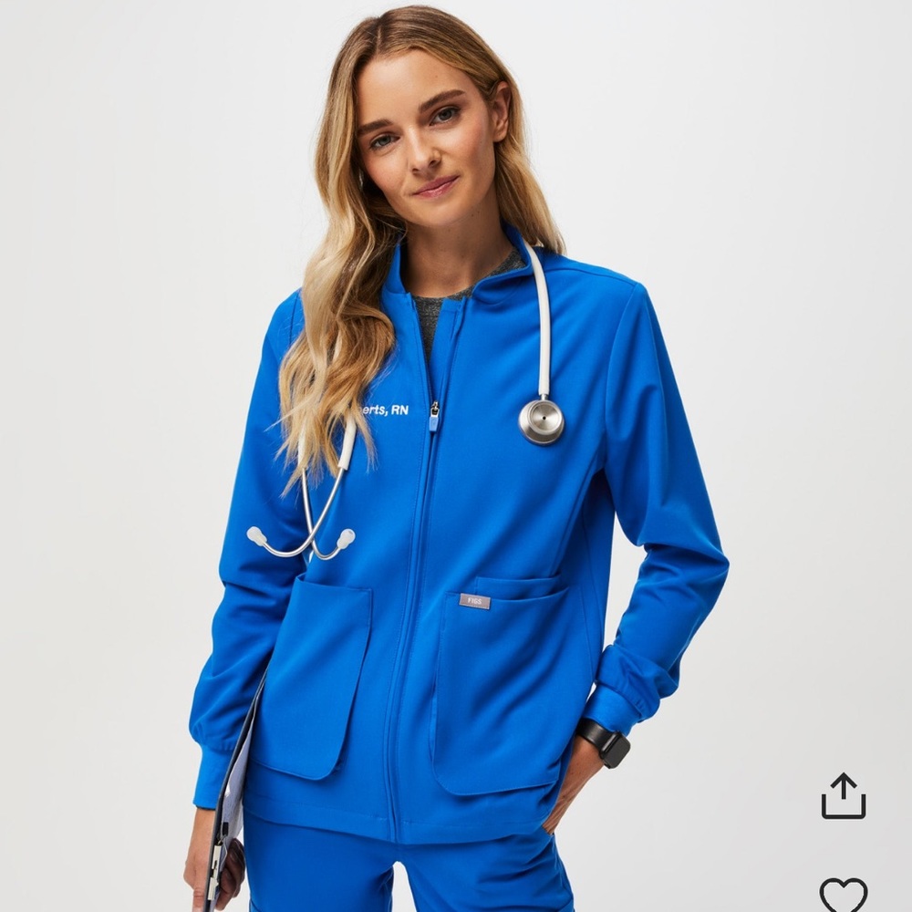 FIGS Sebina Scrub Jacket Royal Blue XS